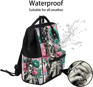 Diaper Bag Backpack Girl Fun Mexican Baby Bag for Boys& Girls, Waterproof Mummy Bag, Baby Nappy Changing Bags, Large Capacity Tote Handbags Casual Travel Backpacks for Mom Dad Unisex