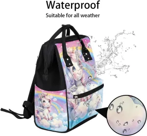 Diaper Bag Backpack Unicorn Color Cute Baby Bag for Boys& Girls, Waterproof Mummy Bag, Baby Nappy Changing Bags, Large Capacity Tote Handbags Casual Travel Backpacks for Mom Dad Unisex