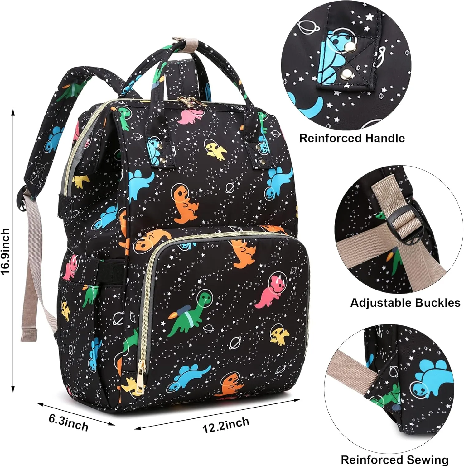 Dinosaur Women Laptop Backpack, College School Backpack Bookbag 15.6 Inch Computer Backpacks for Work Business Travel
