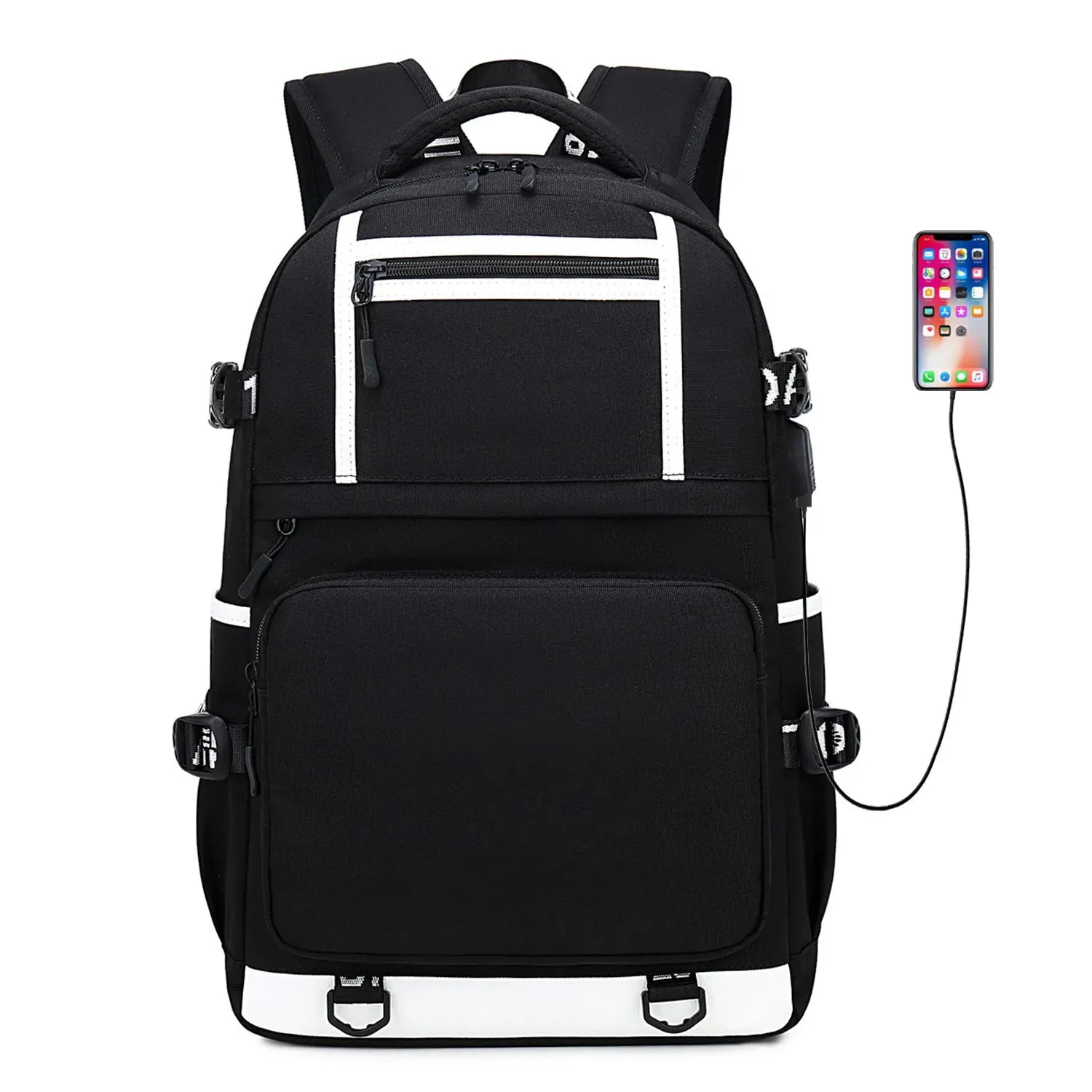 Disney Mickey Minnie School Travel Bags Large Waterproof Multifunction USB Charging Backpacks