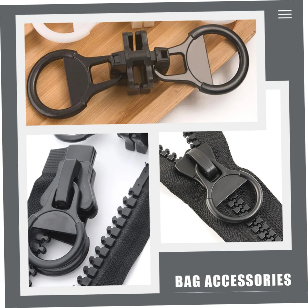 DOITOOL 2sets 2pcs Zipper Pull Replacement Sliders Durable Zipper Heads for Coats Jackets Backpacks and Bags Easy to Install Detachable Practical 2pcs*2