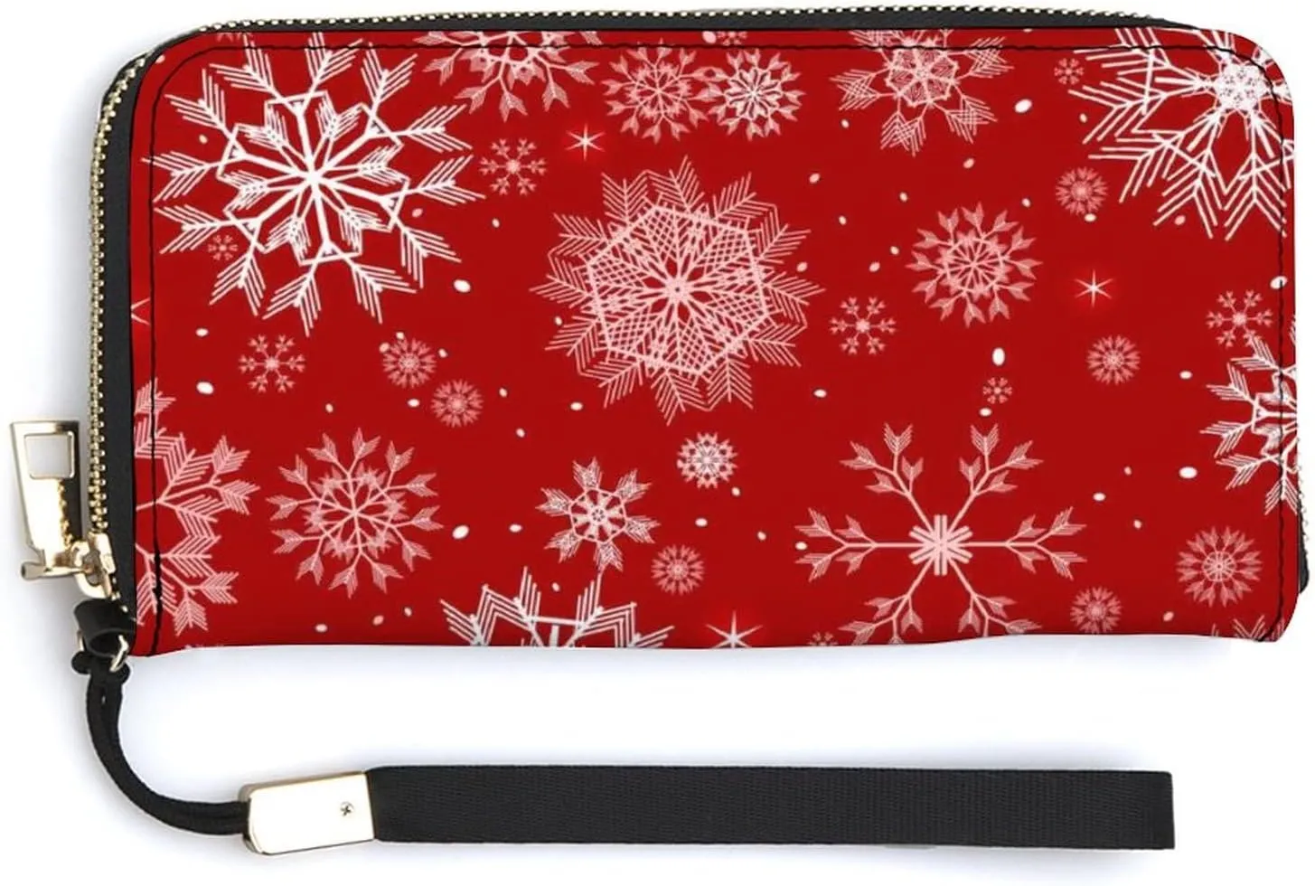 Donnapink Long Clutch Wallet, Long Handbag with Wristlet Strap, PU Leather Zip Purse