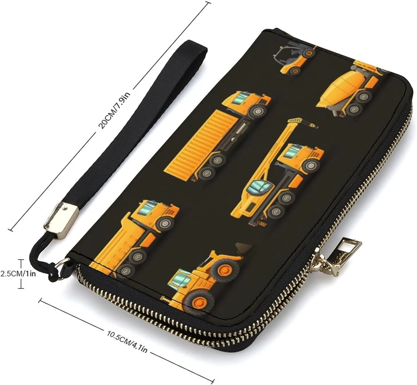 Donnapink Long Clutch Wallet, Long Handbag with Wristlet Strap, PU Leather Zip Purse