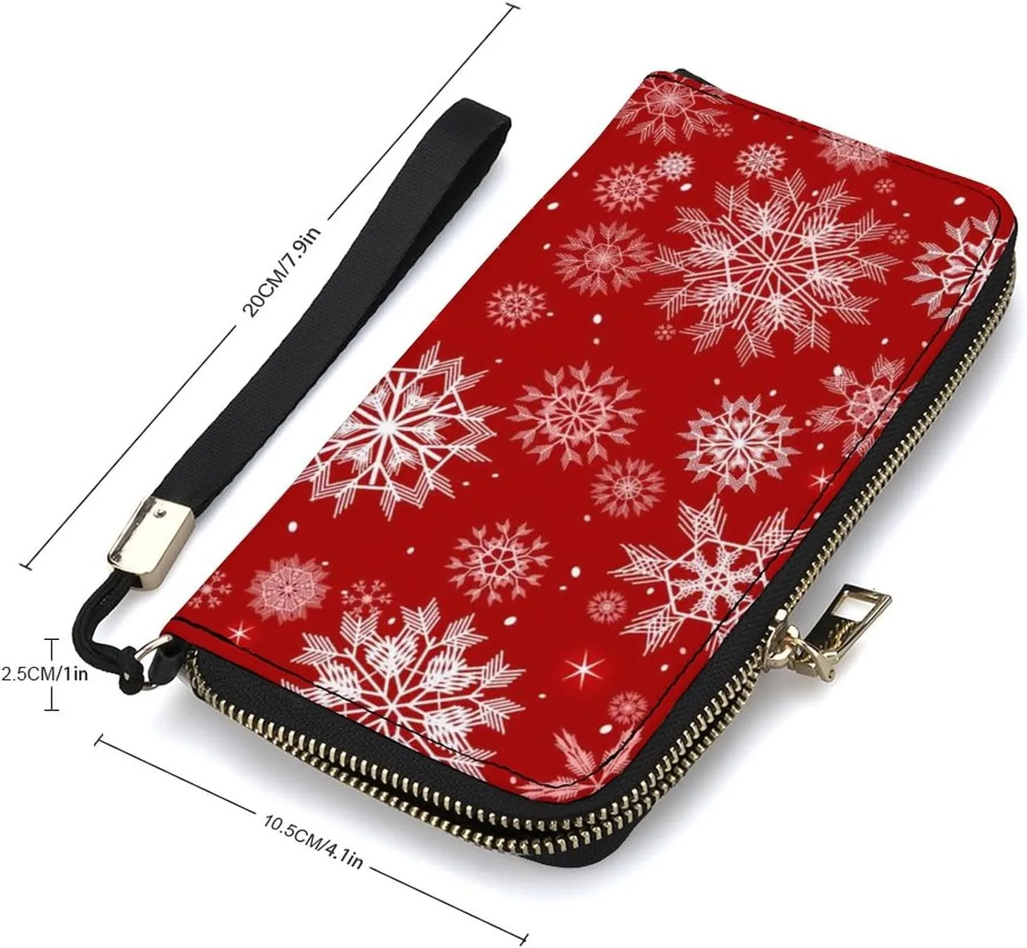 Donnapink Long Clutch Wallet, Long Handbag with Wristlet Strap, PU Leather Zip Purse