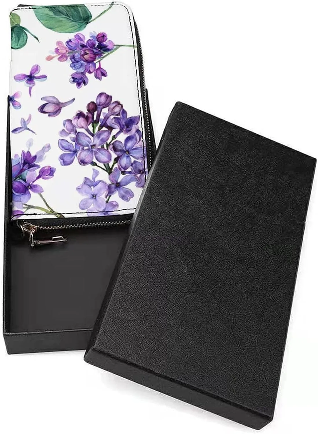 Donnapink Long Clutch Wallet, Long Handbag with Wristlet Strap, PU Leather Zip Purse