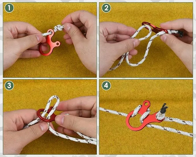 DS. DISTINCTIVE STYLE Aluminum Guyline Tensioner 20 Pieces Rope Tensioner for Outdoor Tent Camping Accessories