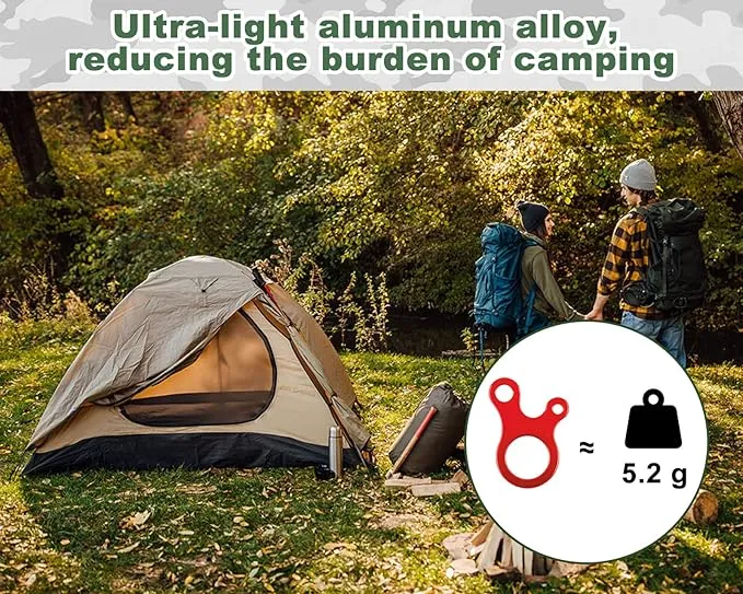 DS. DISTINCTIVE STYLE Aluminum Guyline Tensioner 20 Pieces Rope Tensioner for Outdoor Tent Camping Accessories