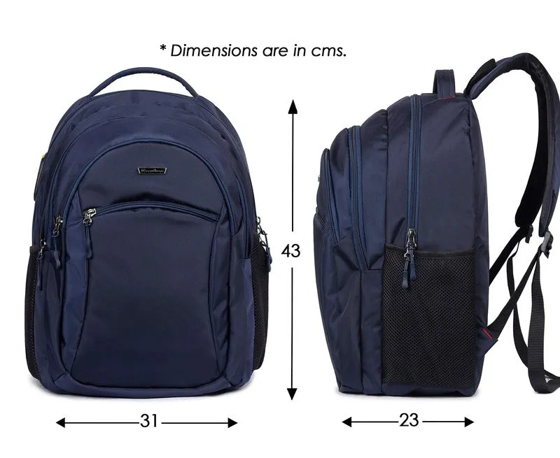 Durable Water Resistant Laptop Backpack - 15.6 Inch Capacity | Navy | Ideal for Travel & School