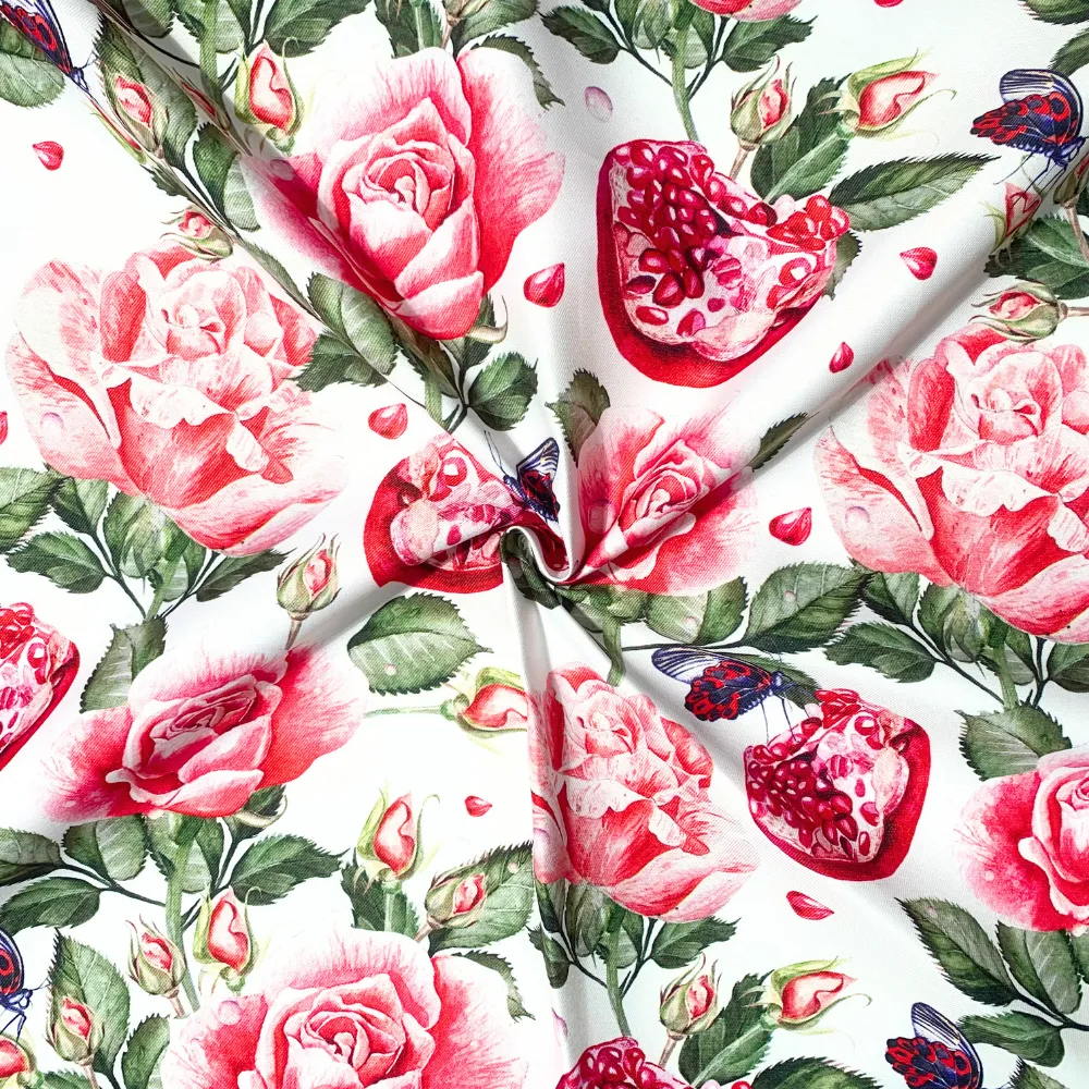 Eco Fabric Pomegranate White 140cm