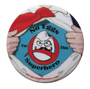 Egg Allergy Superhero Boy Button
