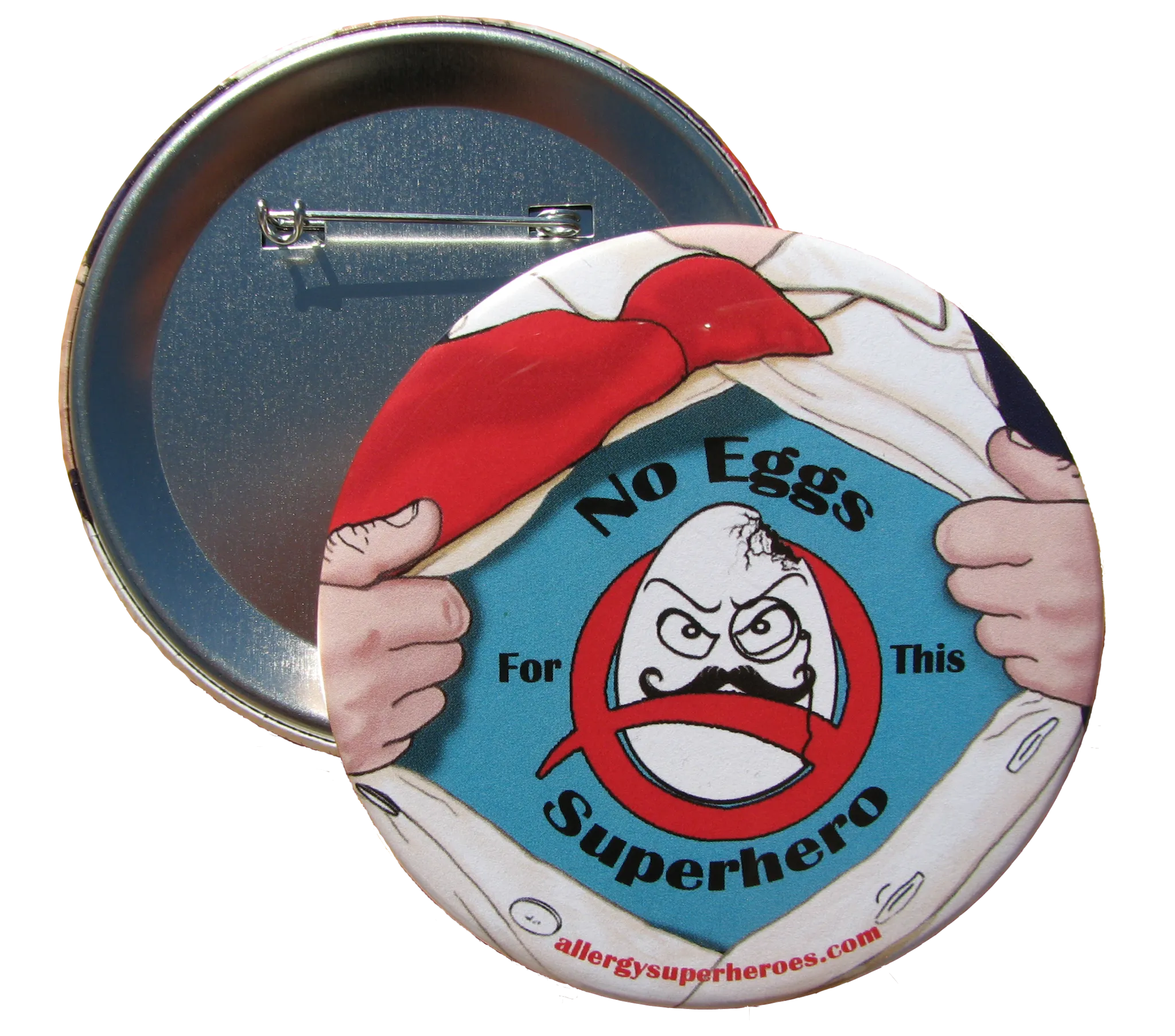 Egg Allergy Superhero Boy Button