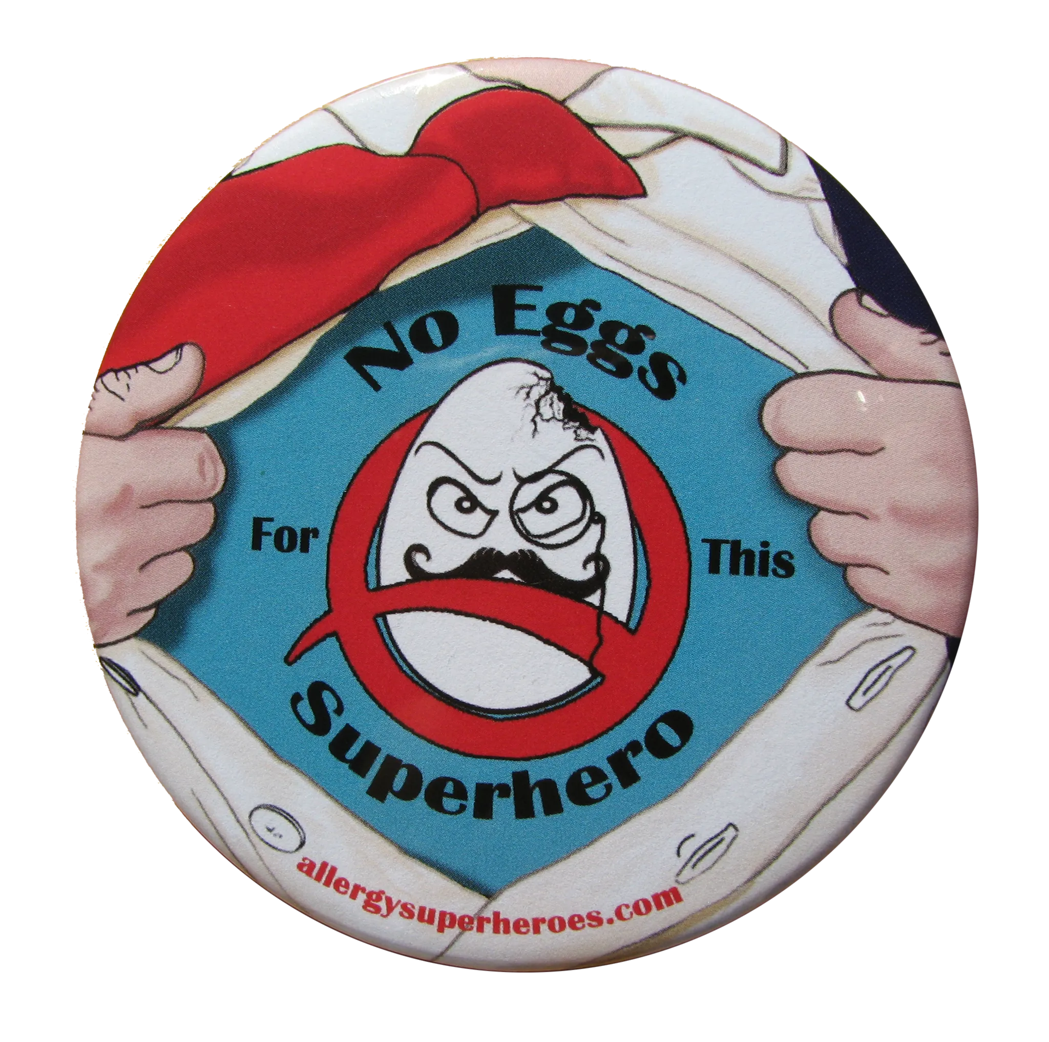 Egg Allergy Superhero Boy Button