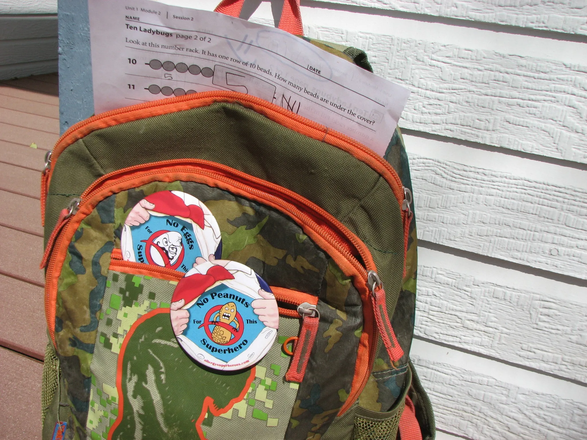 Egg Allergy Superhero Boy Button