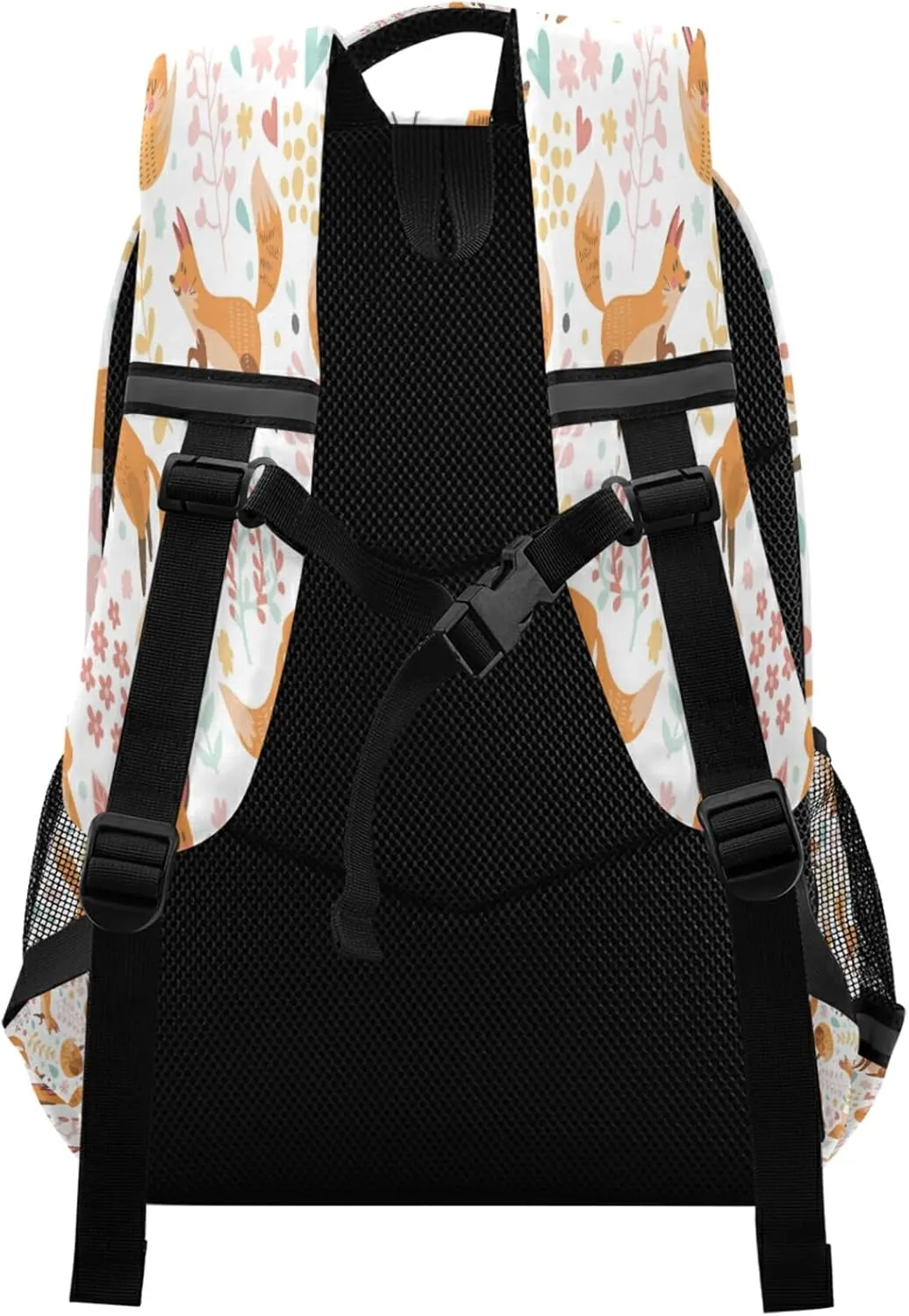 Eionryn Lovely Seamless Pattern with Cute Foxes and Flowers Backpack Floral Animal Fox Laptop Backpacks Book Bags Water Resistant Daypack Durable College Shoulder Bag Sports Travel Day Pack