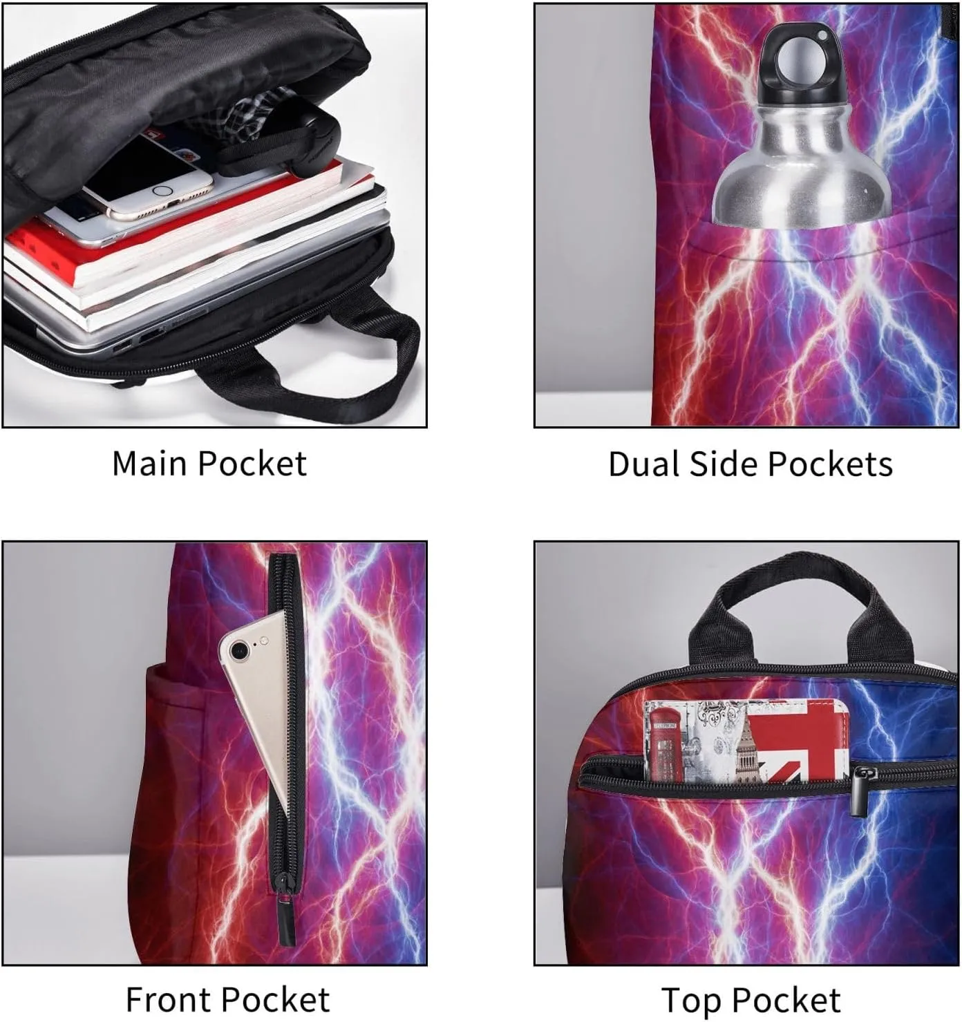 Electrical Lightnings Backpacks 15 Inch Laptop Backpack Multipurpose Double Shoulder Bag for Men Women Gifts