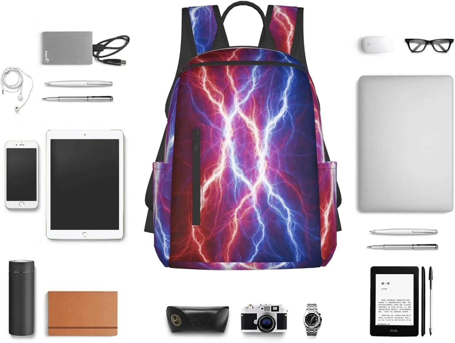Electrical Lightnings Backpacks 15 Inch Laptop Backpack Multipurpose Double Shoulder Bag for Men Women Gifts