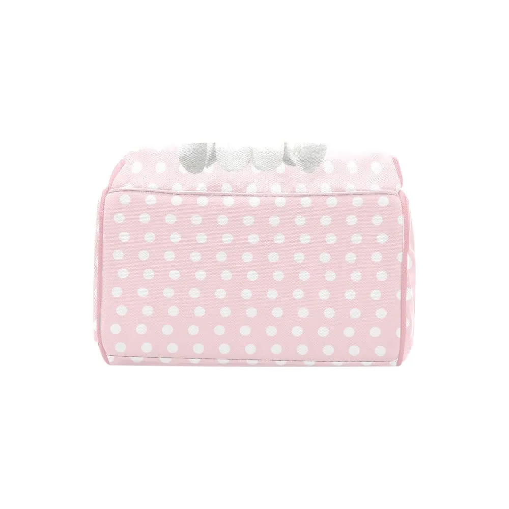 Elephant Polka Dot Pink Diaper Bags Backpack with Name Personalized Baby Bag Nursing Nappy Bag Travel Tote Bag Gifts