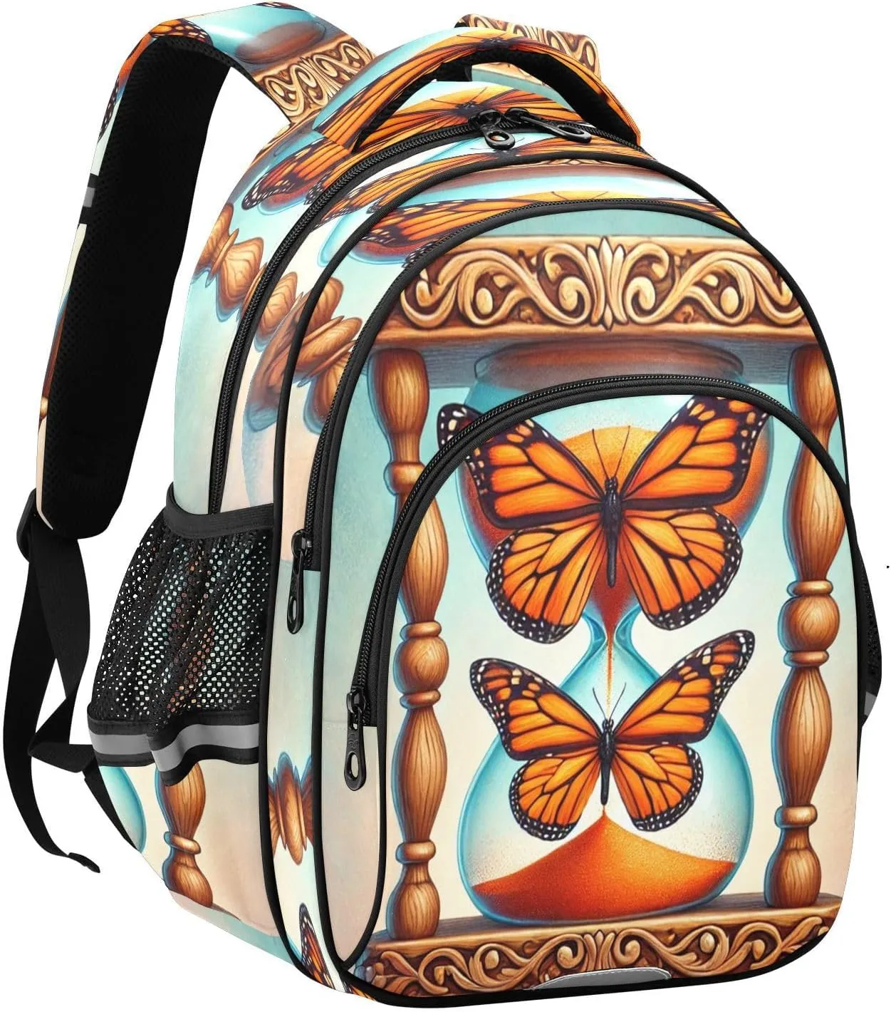 Emelivor Hourglass Butterflies Kids Backpack School Cute Bookbag Toddler Backpacks Daypacks Bag for Boys,S