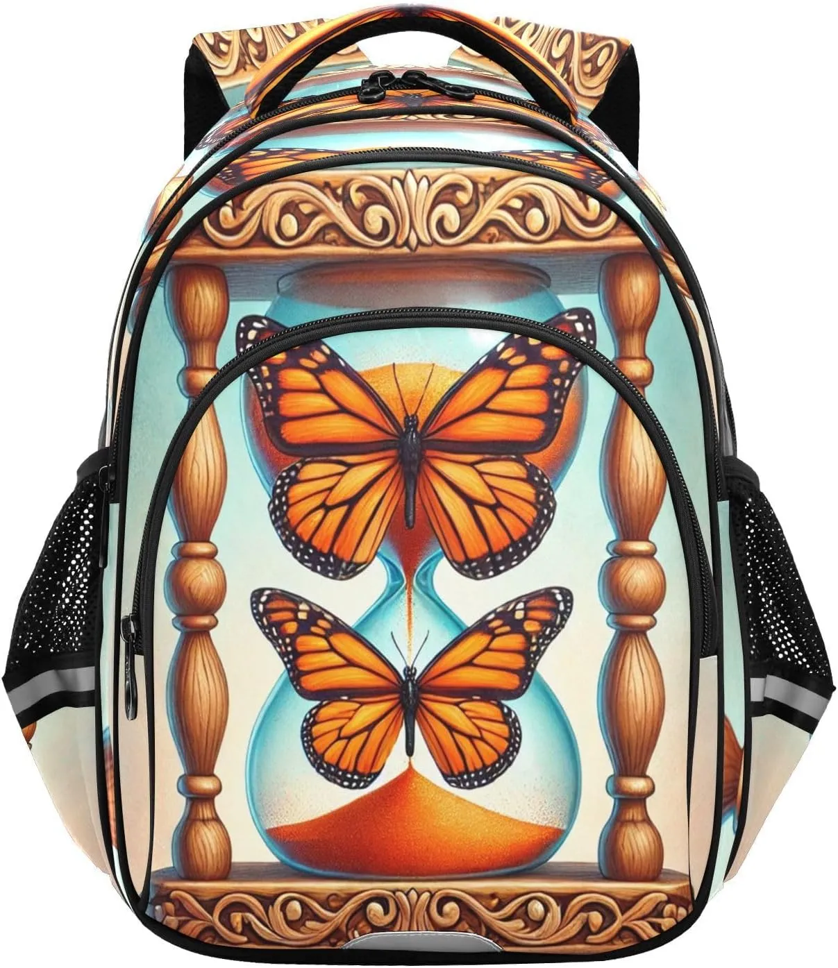 Emelivor Hourglass Butterflies Kids Backpack School Cute Bookbag Toddler Backpacks Daypacks Bag for Boys,S