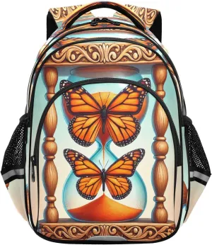 Emelivor Hourglass Butterflies Kids Backpack School Cute Bookbag Toddler Backpacks Daypacks Bag for Boys,S