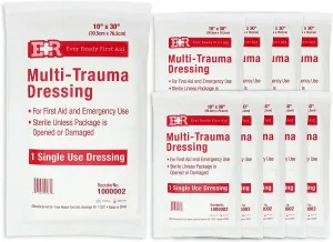 Ever Ready First Aid Multi-Trauma Dressing 10"x30" 10 Count