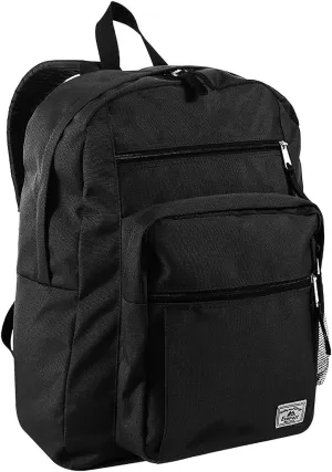 Everest Multi-Compartment Daypack with Laptop Pocket, Black, One Size