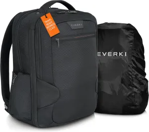 Everki ECO Studio Expandable Laptop Backpack (EKP118E-ECO) with Black Rain Cover - 15" Compartment, 26L Capacity - Expandable Backpack & Rain Cover Bundle