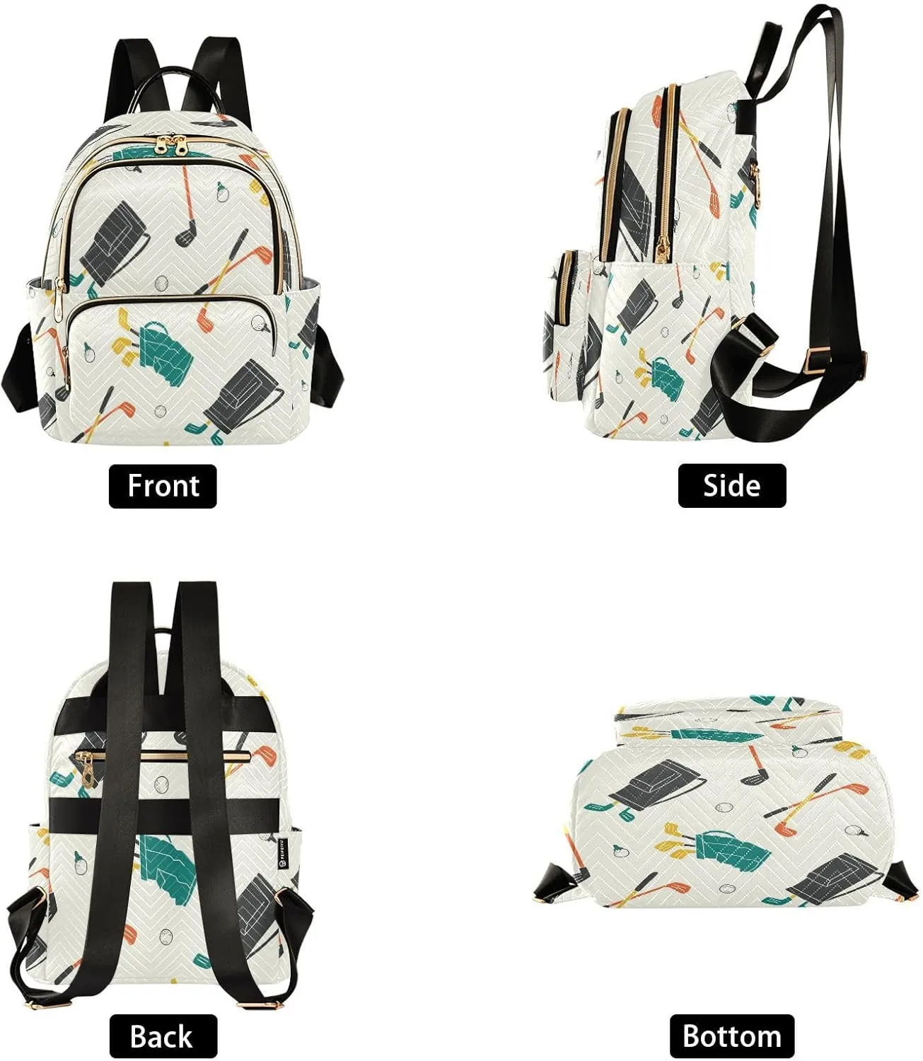 Exnundod Cartoon Golf Shaft Balls Women Backpack Purse Travel Backpacks Lightweight Daypack Casual Shoulder Bag for Outdoor, M