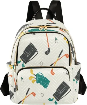 Exnundod Cartoon Golf Shaft Balls Women Backpack Purse Travel Backpacks Lightweight Daypack Casual Shoulder Bag for Outdoor, M