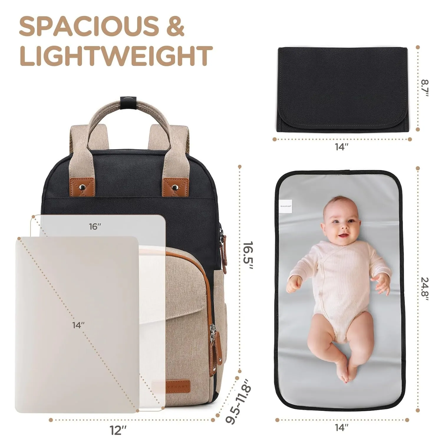 Extra Large Diaper Bag for 2 Kids - Expandable 35L Twin Baby Bags Backpack with 4 Insulated & 16" Laptop Pocket & 2 Compartments - Big Diapers Backpacks - Travel Pañaleras Para Bebe, Unisex