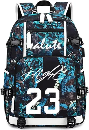 FANwenfeng Basketball Player 23 Luminous Backpack Travel Daypacks Fans Bag for Men Women (Style 13)