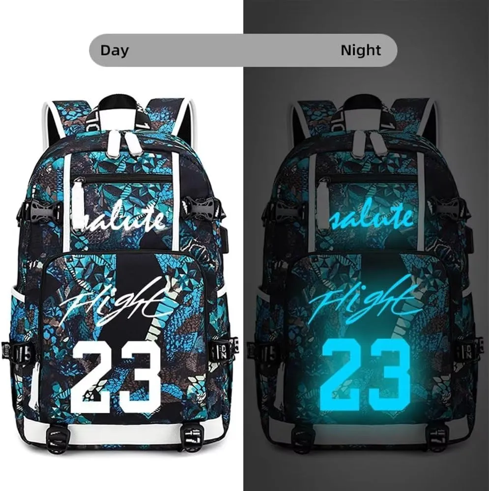 FANwenfeng Basketball Player 23 Luminous Backpack Travel Daypacks Fans Bag for Men Women (Style 13)