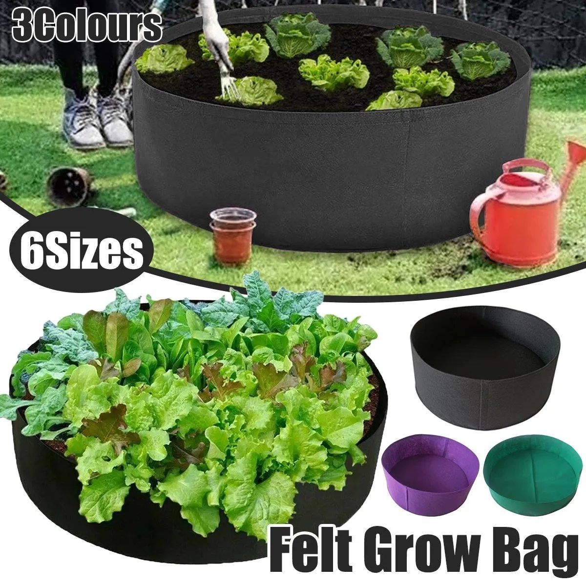 Felt Grow Bags Dynamic Gardening 5PCS