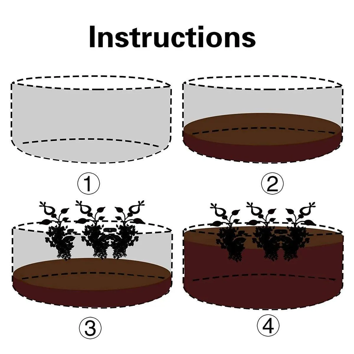 Felt Grow Bags Dynamic Gardening 5PCS