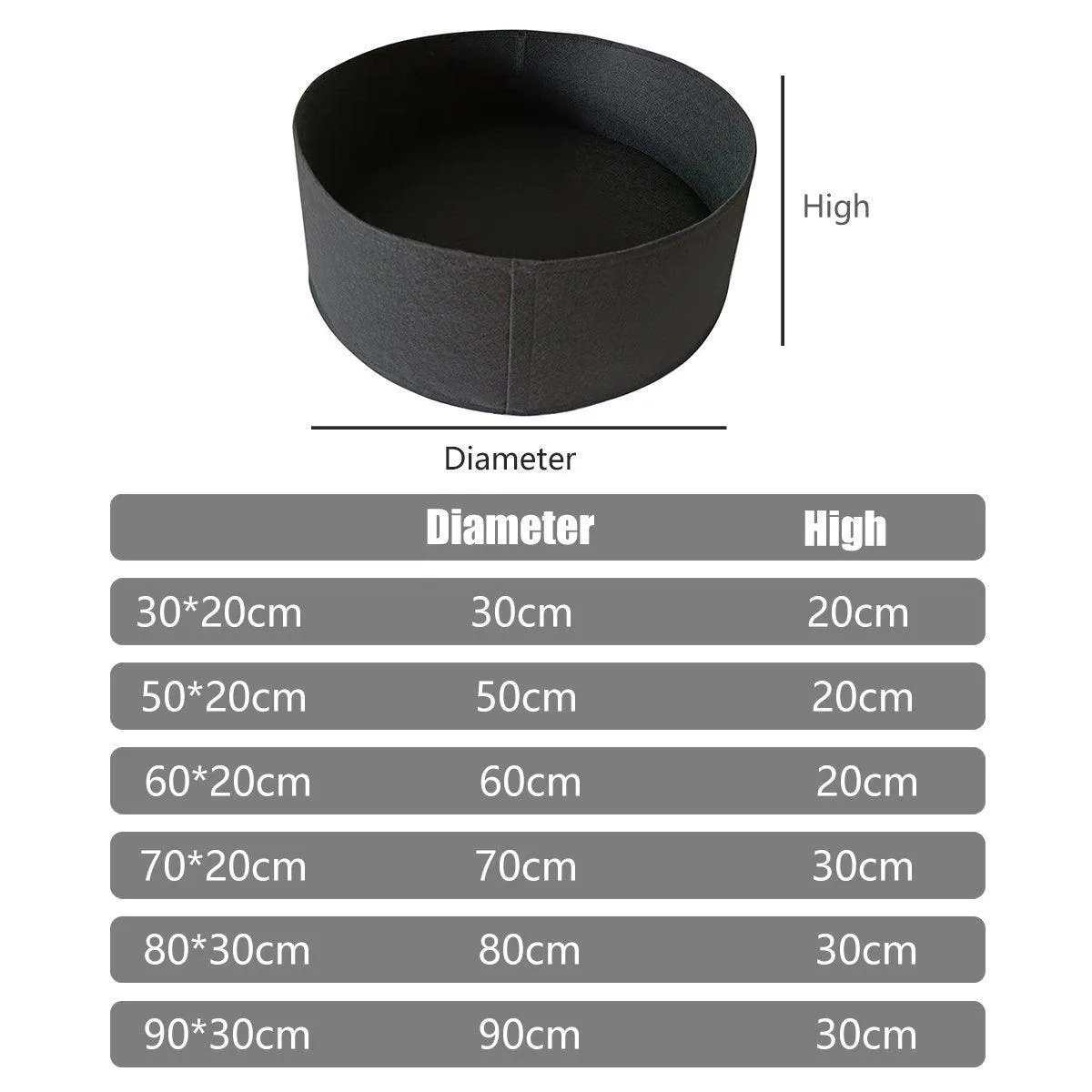 Felt Grow Bags Dynamic Gardening 5PCS