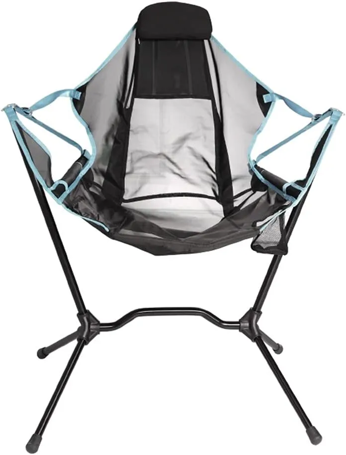 Fishing Chairs Folding Camping Chair Convenient Walking Chair Simple Home Swing Chair Barbecue Camping Aluminum Alloy Stool (Color : Blue, Size : 79 * 64 * 85cm)
