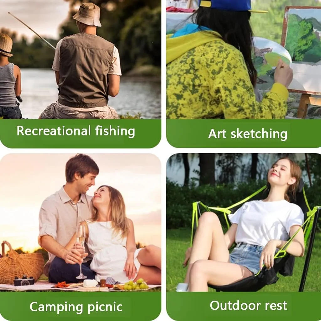 Fishing Chairs Folding Camping Chair Convenient Walking Chair Simple Home Swing Chair Barbecue Camping Aluminum Alloy Stool (Color : Blue, Size : 79 * 64 * 85cm)