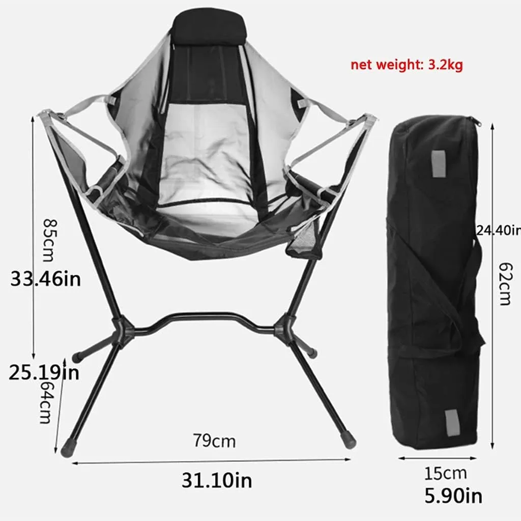 Fishing Chairs Folding Camping Chair Convenient Walking Chair Simple Home Swing Chair Barbecue Camping Aluminum Alloy Stool (Color : Blue, Size : 79 * 64 * 85cm)