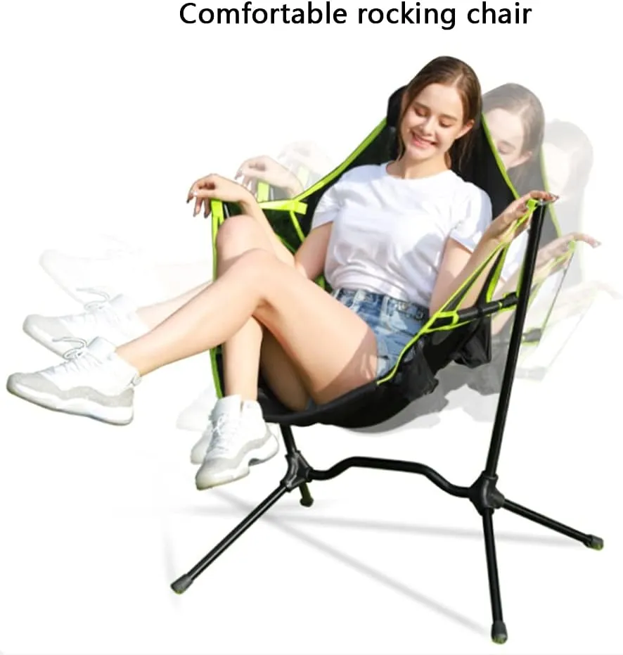 Fishing Chairs Folding Camping Chair Convenient Walking Chair Simple Home Swing Chair Barbecue Camping Aluminum Alloy Stool (Color : Blue, Size : 79 * 64 * 85cm)