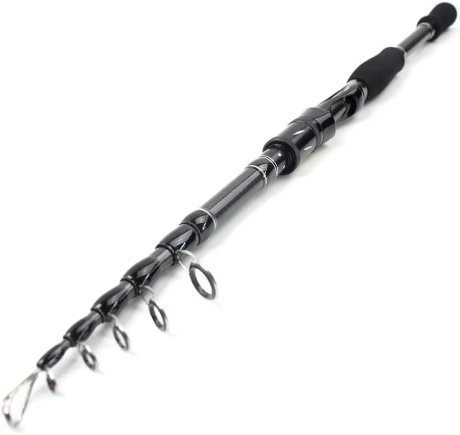 Fishing Rod Carbon Shock Absorbing Spinning Rod Ultra Light Short Section Fishing Pole for Saltwater & Freshwater Fishing(1.8m)