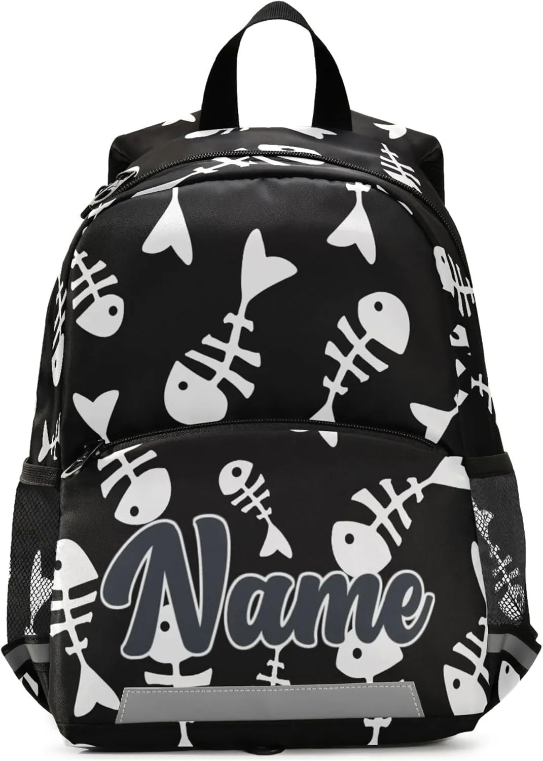 Fisyme Cute Fish Bone Custom Backpack Schoolbag Kids Daypack Toddler Travel School Bag Small Backpacks for Kindergarten Preschool Nursery Boys Girl