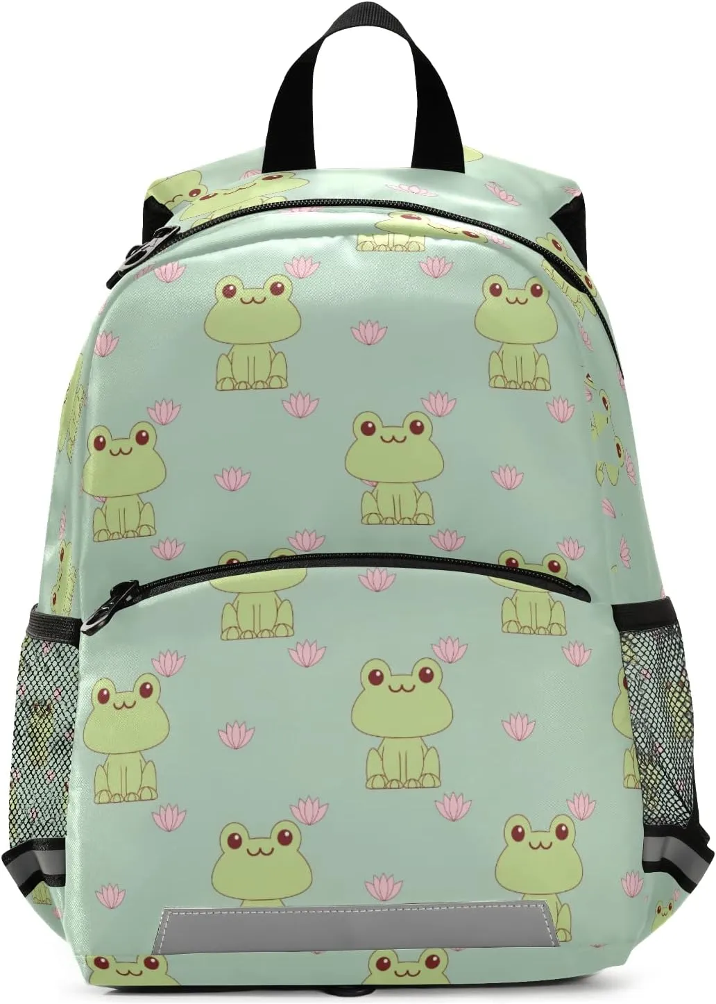 Fisyme Cute Frog Backpack Schoolbag Kids Daypack Toddler Travel School Bag Small Mini Backpacks for Kindergarten Preschool Nursery Children Girl Boys with Chest Strap