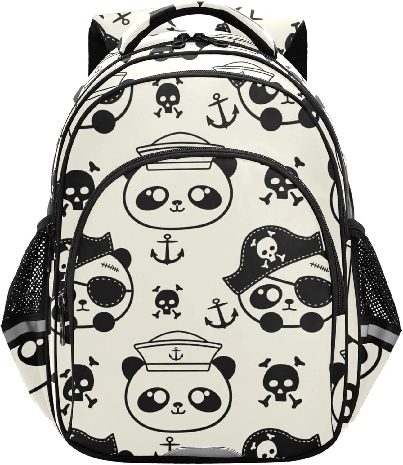 Fisyme Panda Sailors Pirate Backpack Laptop Back Pack Daycare Bag Bookbag Travel School Backpacks Medium