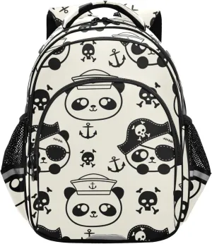 Fisyme Panda Sailors Pirate Backpack Laptop Back Pack Daycare Bag Bookbag Travel School Backpacks Medium