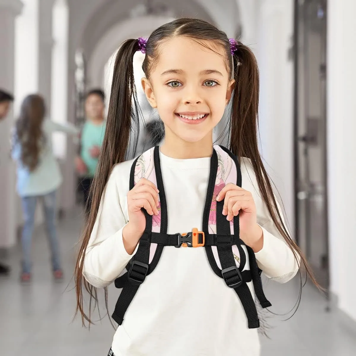 Fisyme Toddler Backpack Butterfly Cute Ballerina Girl School Bag Kids Backpacks for Kindergarten Preschool Nursery Girls Boys, S
