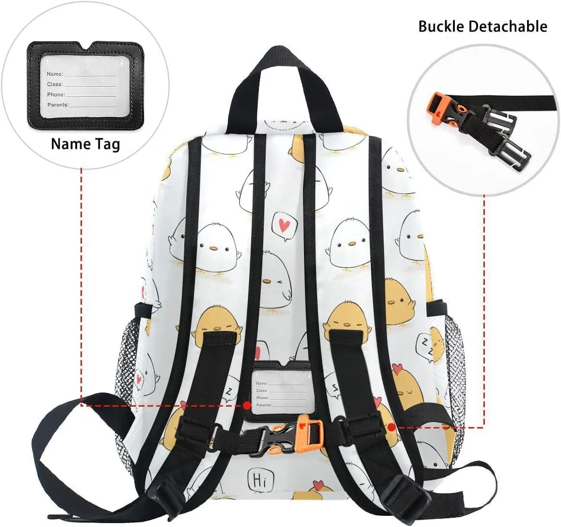 Fisyme Toddler Backpack Chicken Rooster Cartoon School Bag Kids Backpacks for Kindergarten Preschool Nursery Girls Boys, S