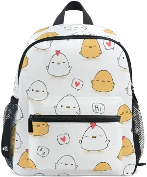 Fisyme Toddler Backpack Chicken Rooster Cartoon School Bag Kids Backpacks for Kindergarten Preschool Nursery Girls Boys, S