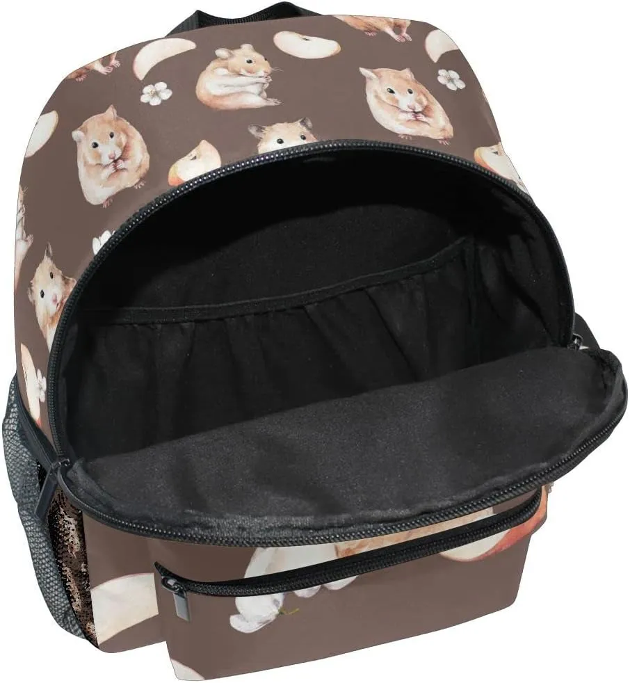 Fisyme Toddler Backpack Cute Hamster Mouse School Bag Kids Backpacks for Kindergarten Preschool Nursery Girls Boys, S