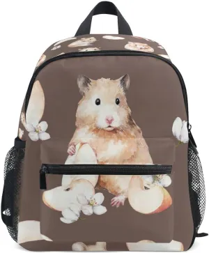 Fisyme Toddler Backpack Cute Hamster Mouse School Bag Kids Backpacks for Kindergarten Preschool Nursery Girls Boys, S