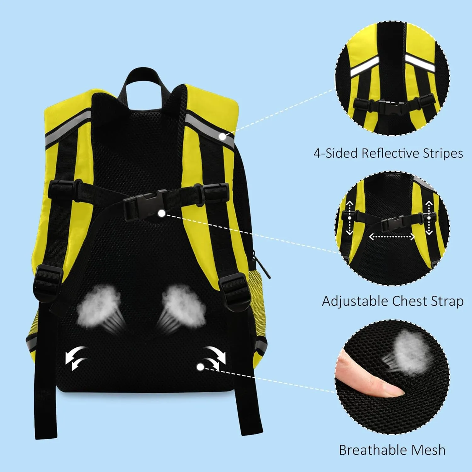 Fisyme Yellow School Bus Backpack Schoolbag Kids Daypack Toddler Travel School Bag Small Mini Backpacks for Kindergarten Preschool Nursery Boys Girls